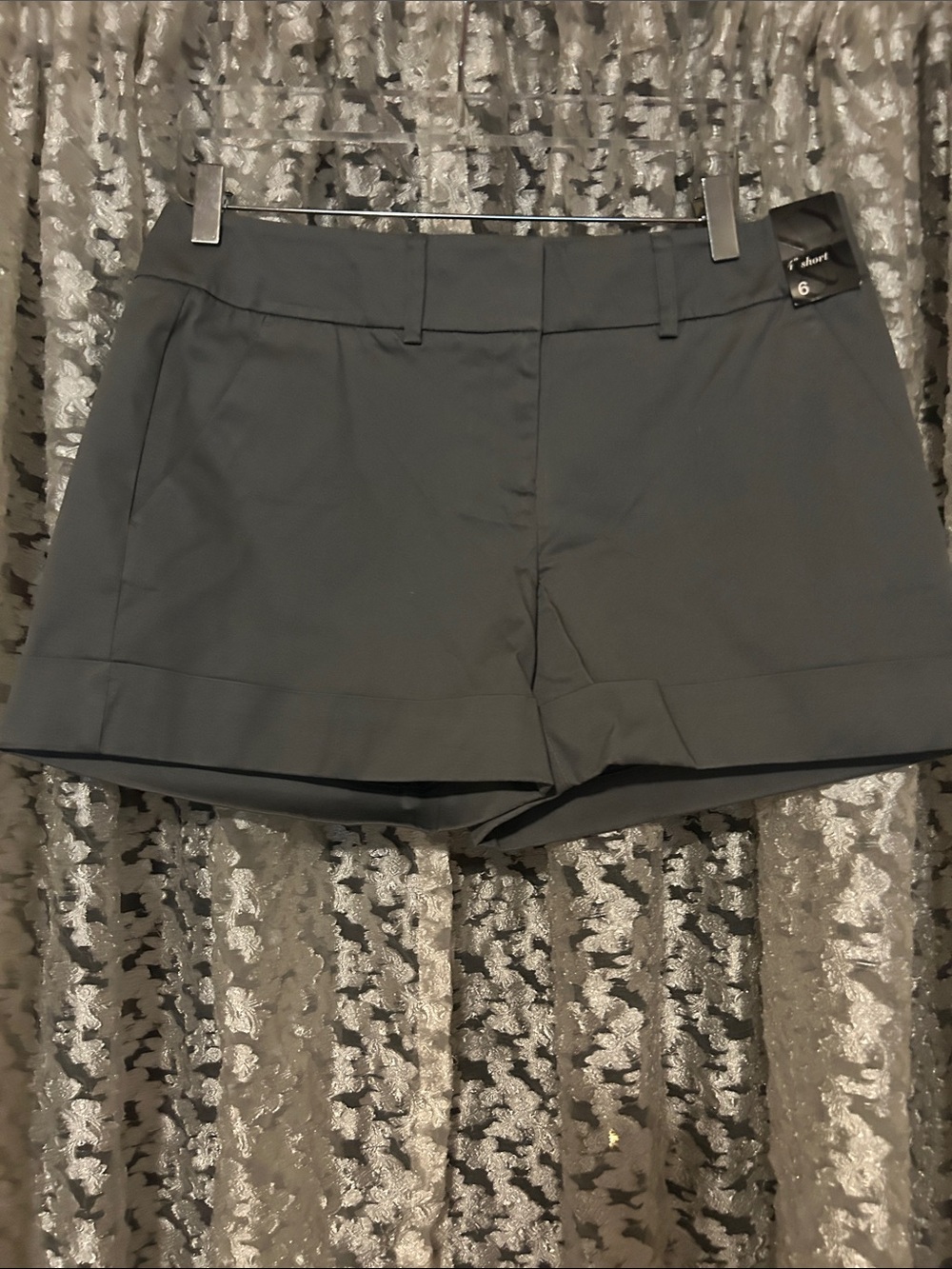 New York & Company Black High-Waist Tailored Shorts